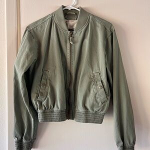 Anthropology Green Pilco Bomber Jacket
